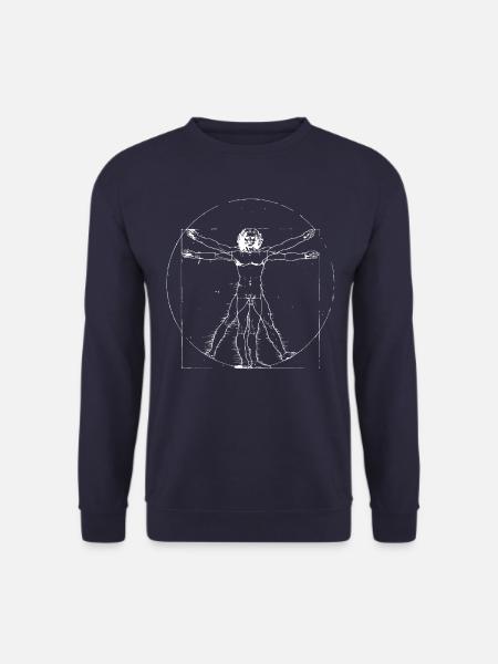 Vitruvianischer Mensch Leonardo Da Vinci Line Art - Unisex Pullover - Navy