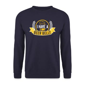 I Have A Beer Belly - Beer Sayings Gift - Unisex Sweatshirt - navy - Front - Alina (178cm) & Michal (187cm)