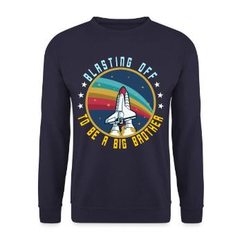 Zum Big Brother Rocket Space Launch befördert - Unisex Pullover - Navy - Vorne - Alina (178cm) & Michal (187cm)