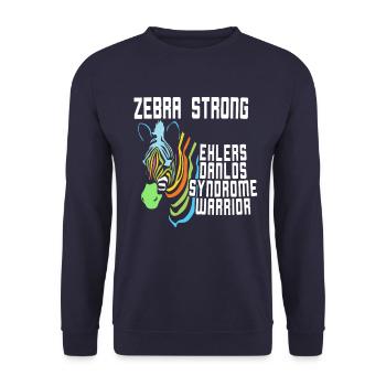 Conscience du syndrome d’Ehlers-Danlos Zèbre Forte - Sweat-shirt Unisexe - marine - Devant - Alina (178cm) & Michal (187cm)