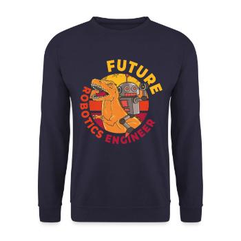 Future Robotics Engineer Robot Boys - Unisex Sweatshirt - navy - Front - Alina (178cm) & Michal (187cm)