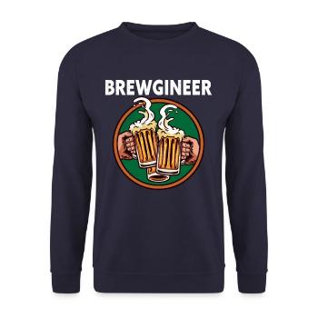 Brewgineer Homebrewing Craft Beer Brewmaster - Unisex Sweatshirt - navy - Front - Alina (178cm) & Michal (187cm)