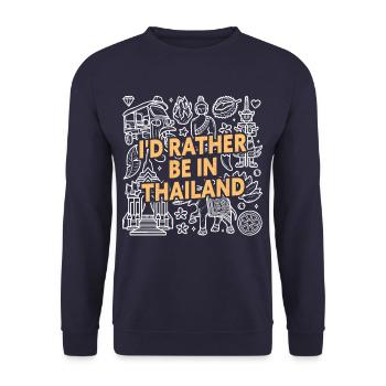 I'd Rather Be In Thailand - Unisex Pullover - Navy - Vorne - Alina (178cm) & Michal (187cm)