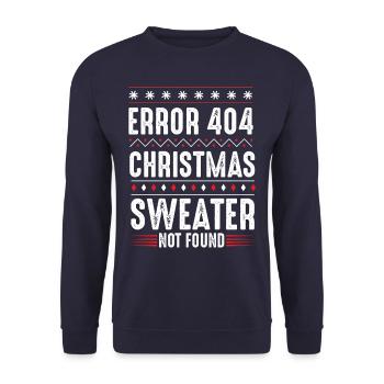Error 404 Christmas Sweater Not Found Computer - Unisex Pullover - Navy - Vorne - Alina (178cm) & Michal (187cm)