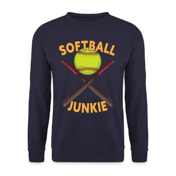 Softball Junkie - Softball Player Softball Coach - Unisex Sweatshirt - navy - Front - Alina (178cm) & Michal (187cm)