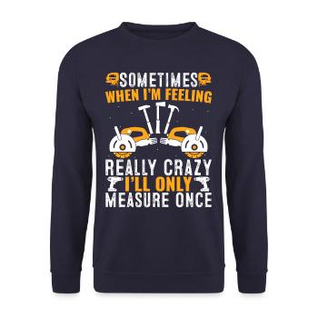 Woodworking Carpenter Joiner - Unisex Pullover - Navy - Vorne - Alina (178cm) & Michal (187cm)
