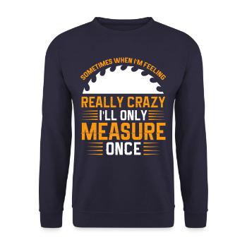 Woodworking Carpenter Joiner - Unisex Pullover - Navy - Vorne - Alina (178cm) & Michal (187cm)