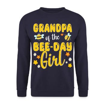 Opa des Bee Day Mädchens Geburtstag - Unisex Pullover - Navy - Vorne - Alina (178cm) & Michal (187cm)