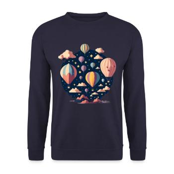 Heißluftballon - Unisex Pullover - Navy - Vorne - Alina (178cm) & Michal (187cm)