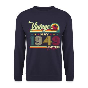 Vintage 1949 Vintage 1949 75th Birthday 1949 - Unisex Sweatshirt - navy - Front - Alina (178cm) & Michal (187cm)