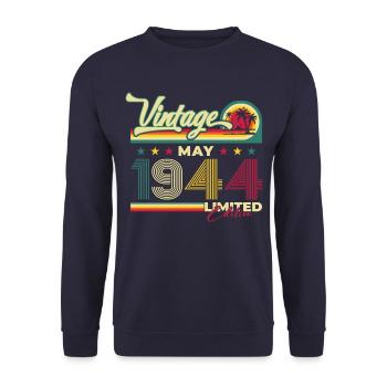 Vintage 1944 Vintage 1944 80th Birthday 1944 - Unisex Sweatshirt - navy - Front - Alina (178cm) & Michal (187cm)