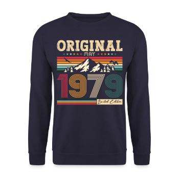 Original Mai 1979 Millésime 1979 Anniversaire 1979 - Sweat-shirt Unisexe - marine - Devant - Alina (178cm) & Michal (187cm)
