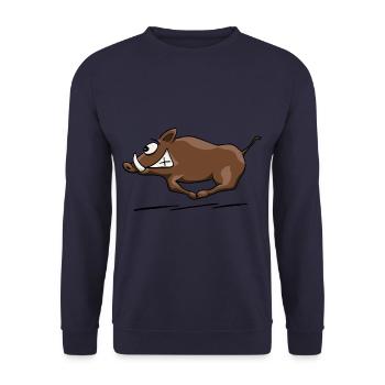 Wild boar wild boar boar hunter hunting gift - Unisex Sweatshirt - navy - Front - Alina (178cm) & Michal (187cm)