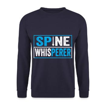 Spine Whisperer Funny Chiropractor Chiropractic - Unisex Pullover - Navy - Vorne - Alina (178cm) & Michal (187cm)