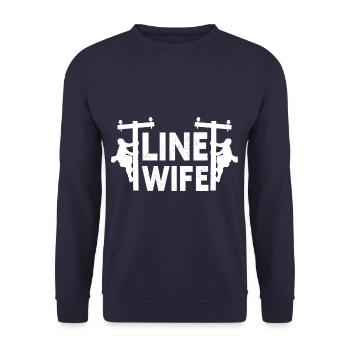 Line Wife Drôle Lineman Wife Électricien Lineman - Sweat-shirt Unisexe - marine - Devant - Alina (178cm) & Michal (187cm)