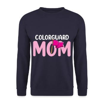 Color Guard Mom Marching Band Mother Flag Flipping - Unisex Sweatshirt - navy - Front - Alina (178cm) & Michal (187cm)