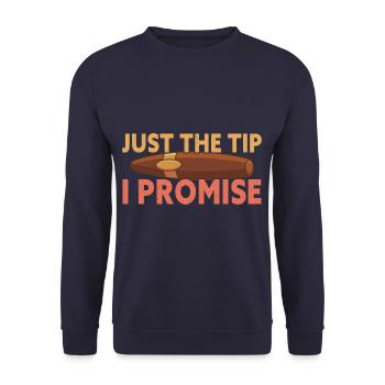 Just The Tip Funny Cigar Smoker Cigar Smoking - Unisex Pullover - Navy - Vorne - Alina (178cm) & Michal (187cm)