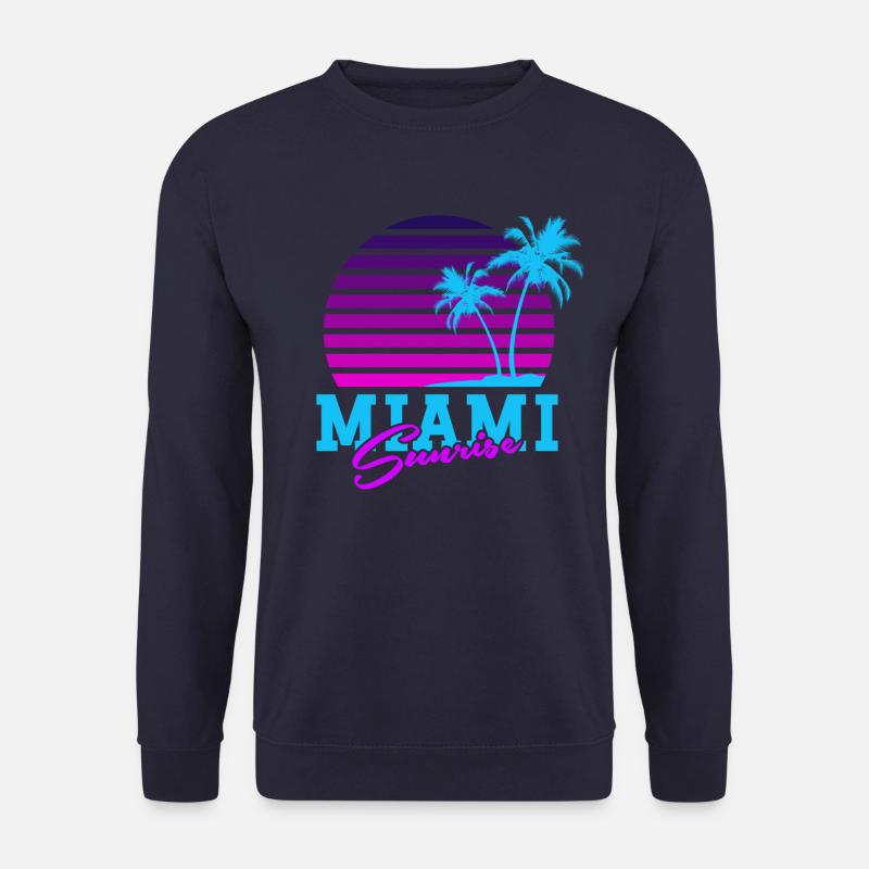 MIAMI SUNRISE T-Shirts - Unisex Pullover - Navy