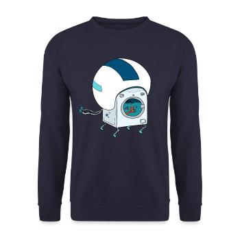 Can.Eyes Washing Machine on Skates - Unisex Sweatshirt - navy - Front - Alina (178cm) & Michal (187cm)