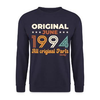 Original June 1994 Vintage 1994 Birthday 1994 - Unisex Sweatshirt - navy - Front - Alina (178cm) & Michal (187cm)