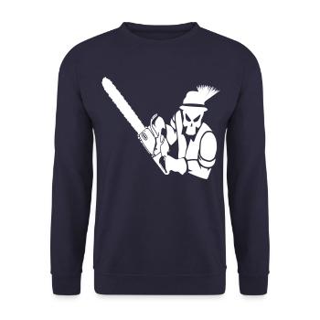 Motorsäge - Unisex Pullover - Navy - Vorne - Alina (178cm) & Michal (187cm)