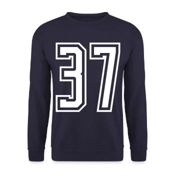 37 Numéro de numéro - Sweat-shirt Unisexe - marine - Devant - Alina (178cm) & Michal (187cm)