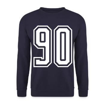 90 Number number - Unisex Sweatshirt - navy - Front - Alina (178cm) & Michal (187cm)
