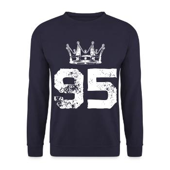 95 Number crown - Unisex Sweatshirt - navy - Front - Alina (178cm) & Michal (187cm)