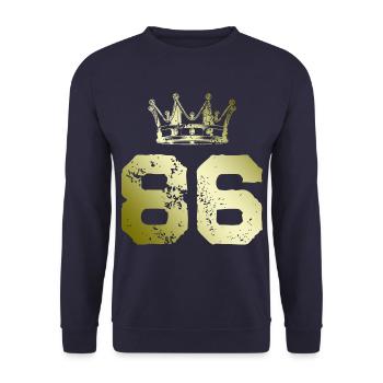 86 Number crown - Unisex Sweatshirt - navy - Front - Alina (178cm) & Michal (187cm)