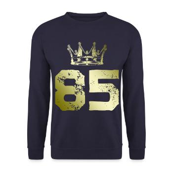 85 Number crown - Unisex Sweatshirt - navy - Front - Alina (178cm) & Michal (187cm)