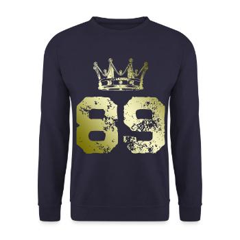 89 Number crown - Unisex Sweatshirt - navy - Front - Alina (178cm) & Michal (187cm)
