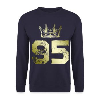 95 Couronne numérique - Sweat-shirt Unisexe - marine - Devant - Alina (178cm) & Michal (187cm)