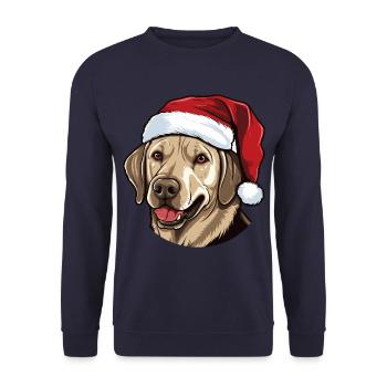 Labrador Dog Head Christmas Xmas - Unisex Sweatshirt - navy - Front - Alina (178cm) & Michal (187cm)