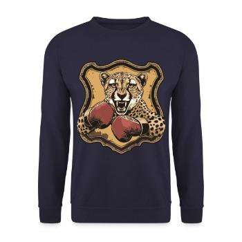 Gepard Boxer MMA Logo - Unisex Pullover - Navy - Vorne - Alina (178cm) & Michal (187cm)
