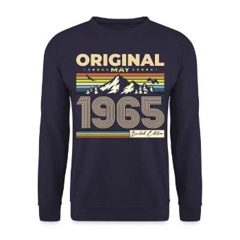 Original Mai 1965 Millésime 1965 Anniversaire 1965 - Sweat-shirt Unisexe - marine - Devant - Alina (178cm) & Michal (187cm)