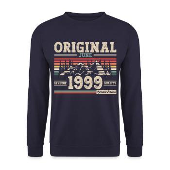 Original Juin 1999 Millésime 1999 Anniversaire 1999 - Sweat-shirt Unisexe - marine - Devant - Alina (178cm) & Michal (187cm)