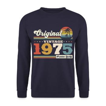 Original 1975 Millésime 1975 Anniversaire 1975 - Sweat-shirt Unisexe - marine - Devant - Alina (178cm) & Michal (187cm)