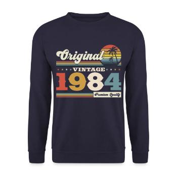 Original 1984 Vintage 1984 40th Birthday 1984 - Unisex Sweatshirt - navy - Front - Alina (178cm) & Michal (187cm)