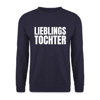 Lieblingstochter Tochter Familie Geschenk Spruch - Unisex Pullover - Navy - Vorne - Alina (178cm) & Michal (187cm)