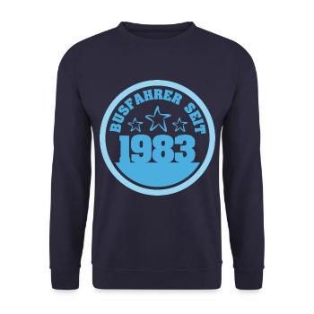Jahr 1983 - Unisex Pullover - Navy - Vorne - Alina (178cm) & Michal (187cm)