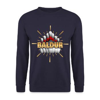 Bowling champion Baldur - Unisex Sweatshirt - navy - Front - Alina (178cm) & Michal (187cm)