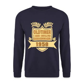 Jahr 1958 - Unisex Pullover - Navy - Vorne - Alina (178cm) & Michal (187cm)