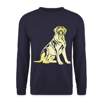 Mastiff Hund Silhouette - Unisex Pullover - Navy - Vorne - Alina (178cm) & Michal (187cm)