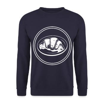 Croissant Symbol - Unisex Pullover - Navy - Vorne - Alina (178cm) & Michal (187cm)