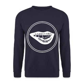 Lips symbol Beauty - Unisex Sweatshirt - navy - Front - Alina (178cm) & Michal (187cm)
