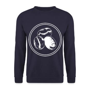 Café en grains Icon Café - Sweat-shirt Unisexe - marine - Devant - Alina (178cm) & Michal (187cm)