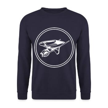 Wheelbarrow Symbol - Unisex Sweatshirt - navy - Front - Alina (178cm) & Michal (187cm)