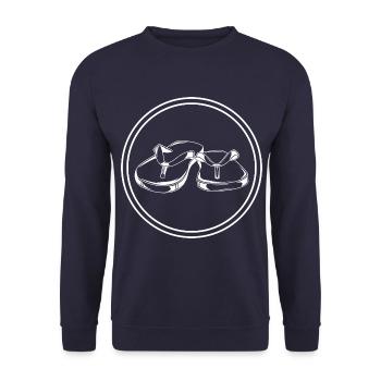 flip-flops icon - Unisex Sweatshirt - navy - Front - Alina (178cm) & Michal (187cm)
