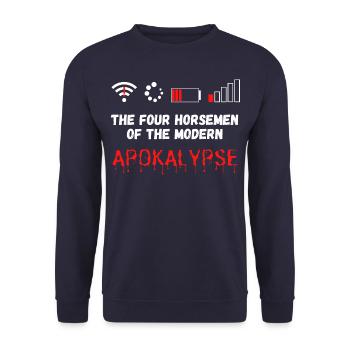 The four horsemen of the modern apokalypse. Nerdy - Unisex Pullover - Navy - Vorne - Alina (178cm) & Michal (187cm)