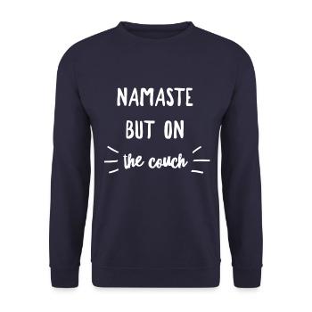 Namaste / Yoga - Unisex Sweatshirt - navy - Front - Alina (178cm) & Michal (187cm)